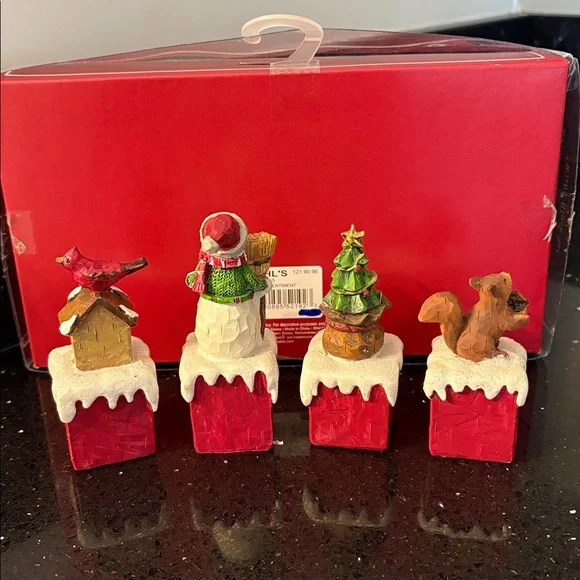 Christmas WISH Snowman Tree Character Blocks Shelf Sitters Farmhouse Country - Picture 2 of 14